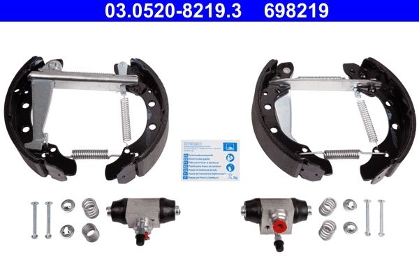 ATE Brake Set, drum brakes with accessories 03.0520-8219.3  VW,SKODA,SEAT,POLO (9N_),Polo Schrägheck (6R1, 6C1),up! Schrägheck (121, 122, BL1, BL2)