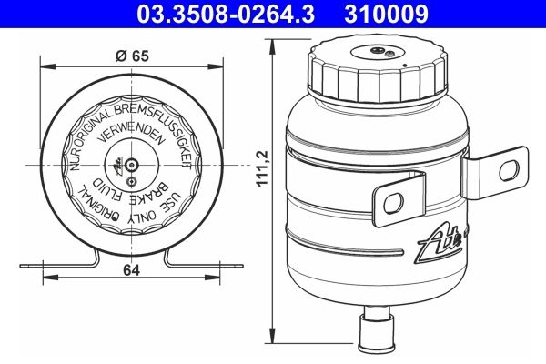 ATE Expansion Tank, brake fluid MERCEDES-BENZ 03.3508-0264.3 418646M1,4227083M91,3423580KZ508128  81311107000,0004304702,0004314702,0004316902