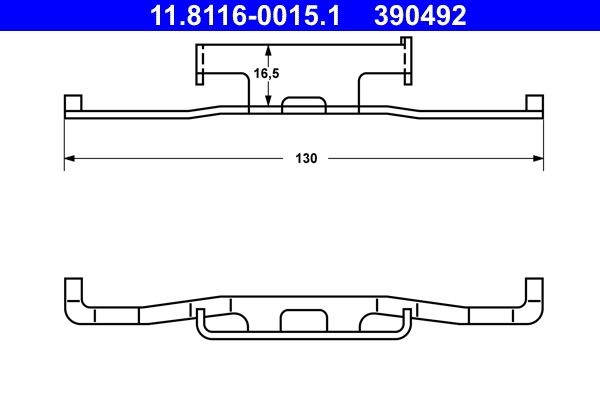 ATE Spring, brake caliper 11.8116-0015.1  BMW,3 Limousine (E30),3 Cabrio (E30),5 Limousine (E28),3 Touring (E30),6 Coupe (E24),7 (E23)