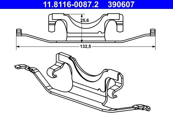 ATE Spring, brake caliper 11.8116-0087.2 MERCEDES-BENZ,E-Klasse Limousine (W212),E-Klasse T-modell (S212),CLS (C218),CLS Shooting Brake (X218)