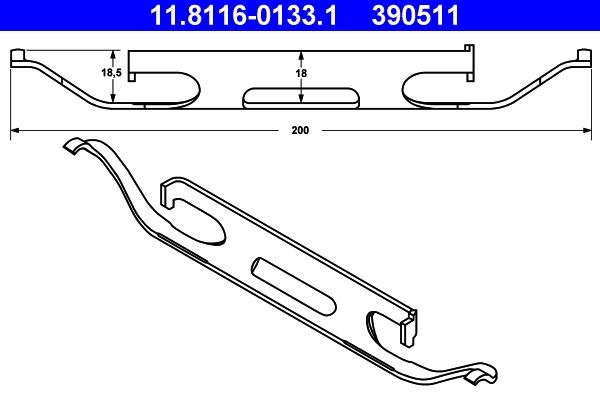 ATE Spring, brake caliper 11.8116-0133.1 MERCEDES-BENZ,BMW,VOLVO,E-Klasse Limousine (W211),E-Klasse T-modell (S211),M-Klasse (W164)