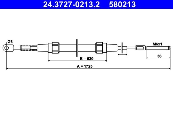 ATE Brake Cable 24.3727-0213.2 Hand Brake Cable,Parking Brake Cable BMW,3 Limousine (E30),3 Cabrio (E30),3 Touring (E30)