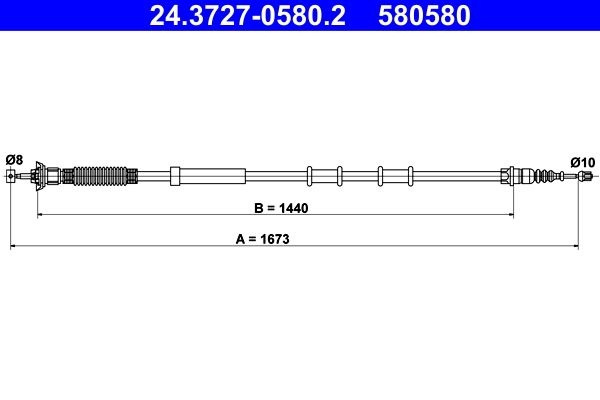 Cable, parking brake 24.3727-0580.2 ATE