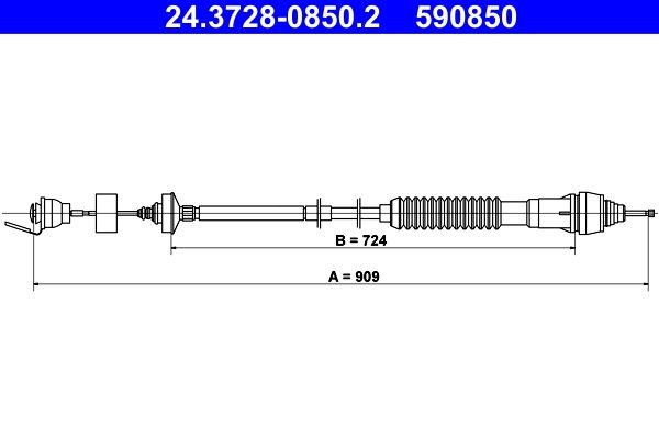 ATE Clutch Cable Adjustment: with automatic adjustment 24.3728-0850.2  PEUGEOT,CITROËN,PARTNER Combispace (5F),PARTNER Kasten (5)