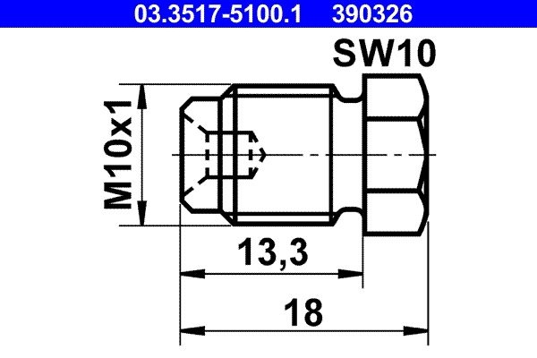 ATE Screw Plug, brake master cylinder 03.3517-5100.1 VW,FORD,SEAT,SHARAN (7M8, 7M9, 7M6),Sharan Kastenwagen (7M),GALAXY (WGR),Alhambra (7V8, 7V9)