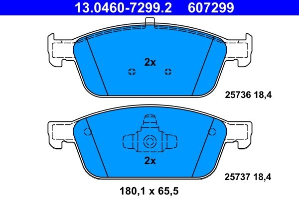ATE Brake pad set excl. wear warning contact 13.0460-7299.2 Brake pads,Brake pad set, disc brake FORD,FOCUS III Turnier,Kuga Mk2 (DM2),FOCUS III