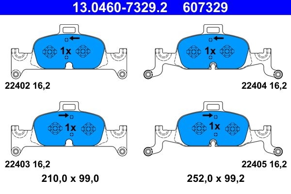 ATE Brake pad set excl. wear warning contact 13.0460-7329.2 Brake pads,Brake pad set, disc brake AUDI,A4 B9 Avant (8W5, 8WD),A5 Sportback (F5A)