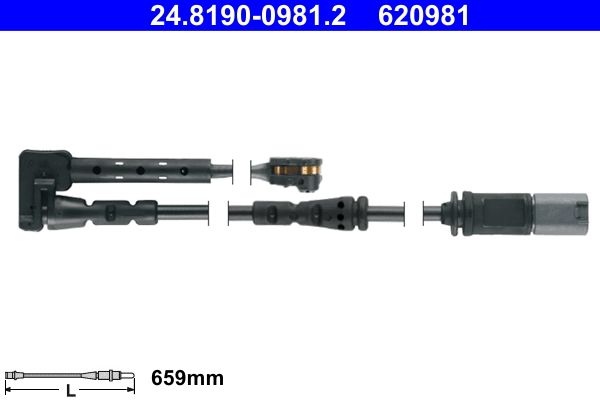 ATE Brake Pad Wear Sensor 24.8190-0981.2 Brake Wear Indicator,Brake Wear Sensor MINI,Schrägheck (F56),Schrägheck (F55),Cabrio (F57),Countryman (F60)