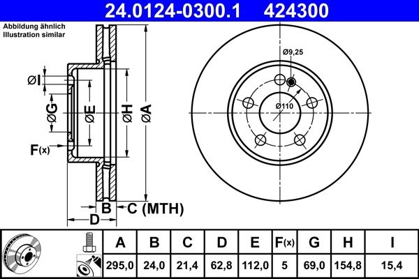 ATE Brake disc Vented 24.0124-0300.1 Brake rotor,Brake discs MERCEDES-BENZ,C-Klasse T-modell (S205),C-Klasse Limousine (W205),C-Klasse Coupe (C205)