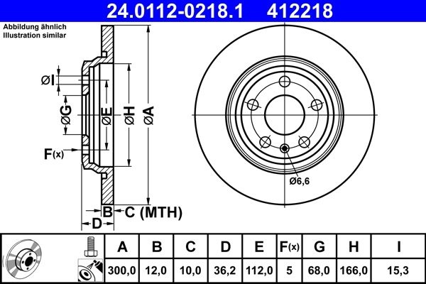 ATE Brake disc solid 24.0112-0218.1 Brake rotor,Brake discs AUDI,A4 B9 Avant (8W5, 8WD),A5 Sportback (F5A),Q5 (FYB),A4 B9 Limousine (8W2, 8WC)
