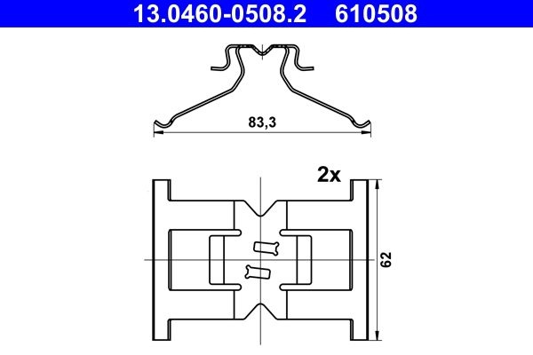 ATE Accessory Kit, disc brake pads Disc Brake 13.0460-0508.2 VW,PORSCHE,Touareg (7P5, 7P6),Cayenne (92A)
