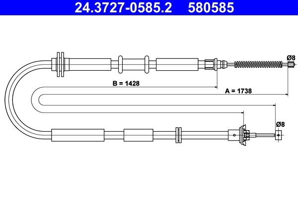 Cable, parking brake 24.3727-0585.2 ATE