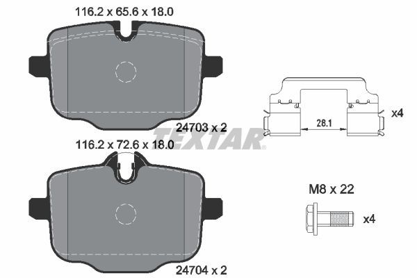 TEXTAR Brake pad set BMW 2470301 2284389,2284390,2449304 2449305,34207884979,34208093728,34212284389,3421228438901,3421228438903,34212284390,6775346