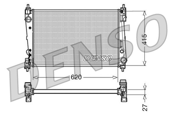 DENSO Engine radiator Aluminium DRM09111 Radiator, engine cooling,Radiator OPEL,FIAT,ALFA ROMEO,Corsa D Schrägheck (S07),GRANDE PUNTO (199)