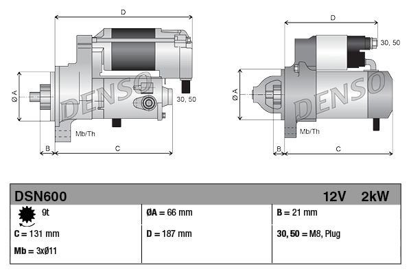 Startmotor DSN600 Denso