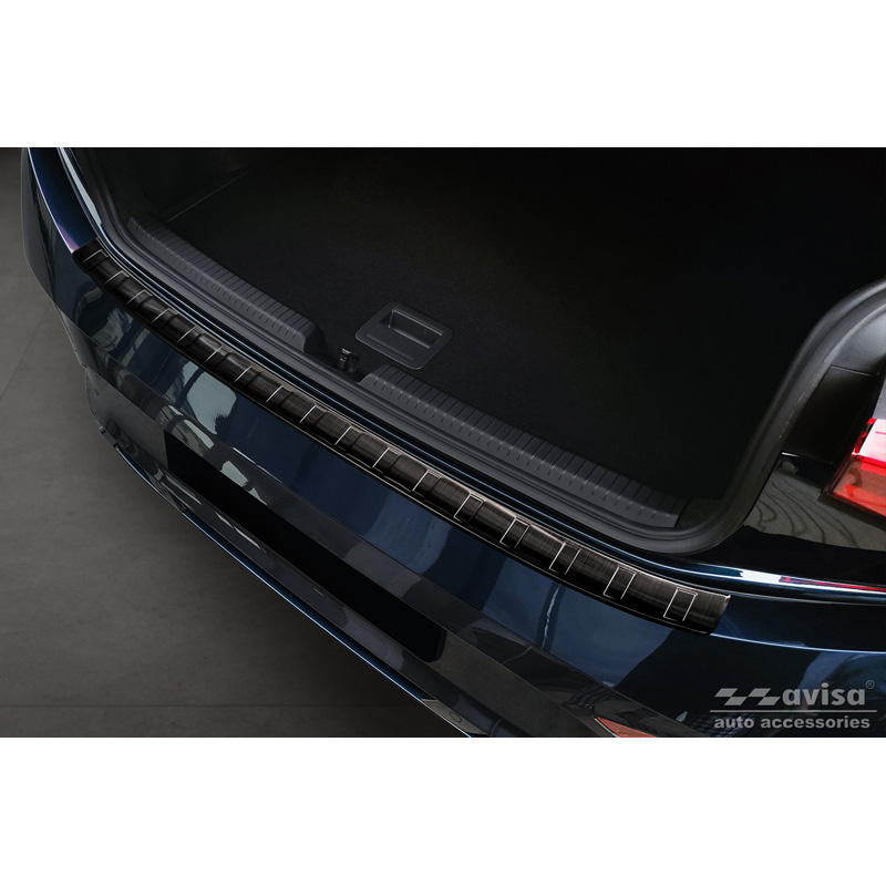 Protection de seuil de coffre en inox noir adaptable à Cupra Born 2021- 'Ribs' AV245329