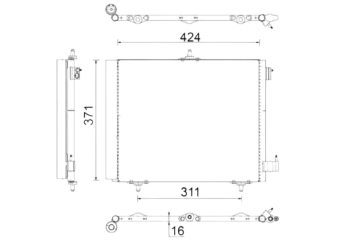 MAHLE ORIGINAL Condenser OPEL,PEUGEOT,CITROËN AC 460 000S 00000006455AL,6455AL,6455C2 AC Condenser,Condenser, air conditioning 6455CF,6455CZ,6455EL
