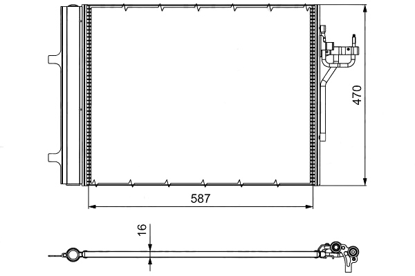 Condenser, air conditioning 814017 Valeo