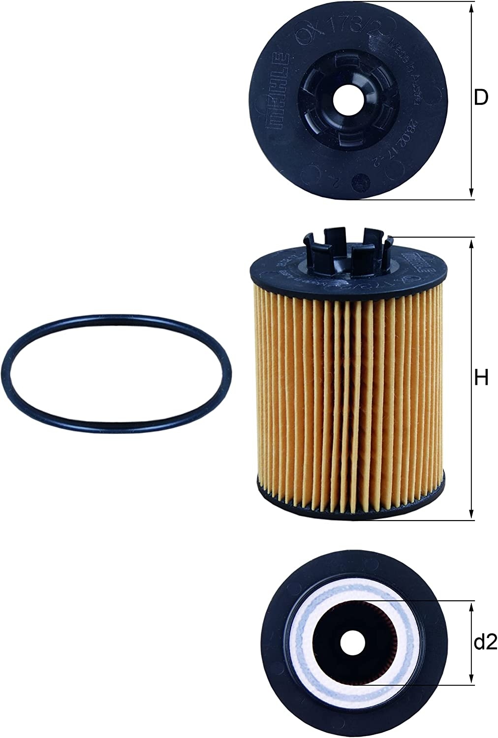 MAHLE ORIGINAL Oil filter OPEL,SUZUKI,VAUXHALL OX 173/2D 1109S1,09192425,90530260 Engine oil filter 90542609,90543378,9192425,09192425,90530259,650307