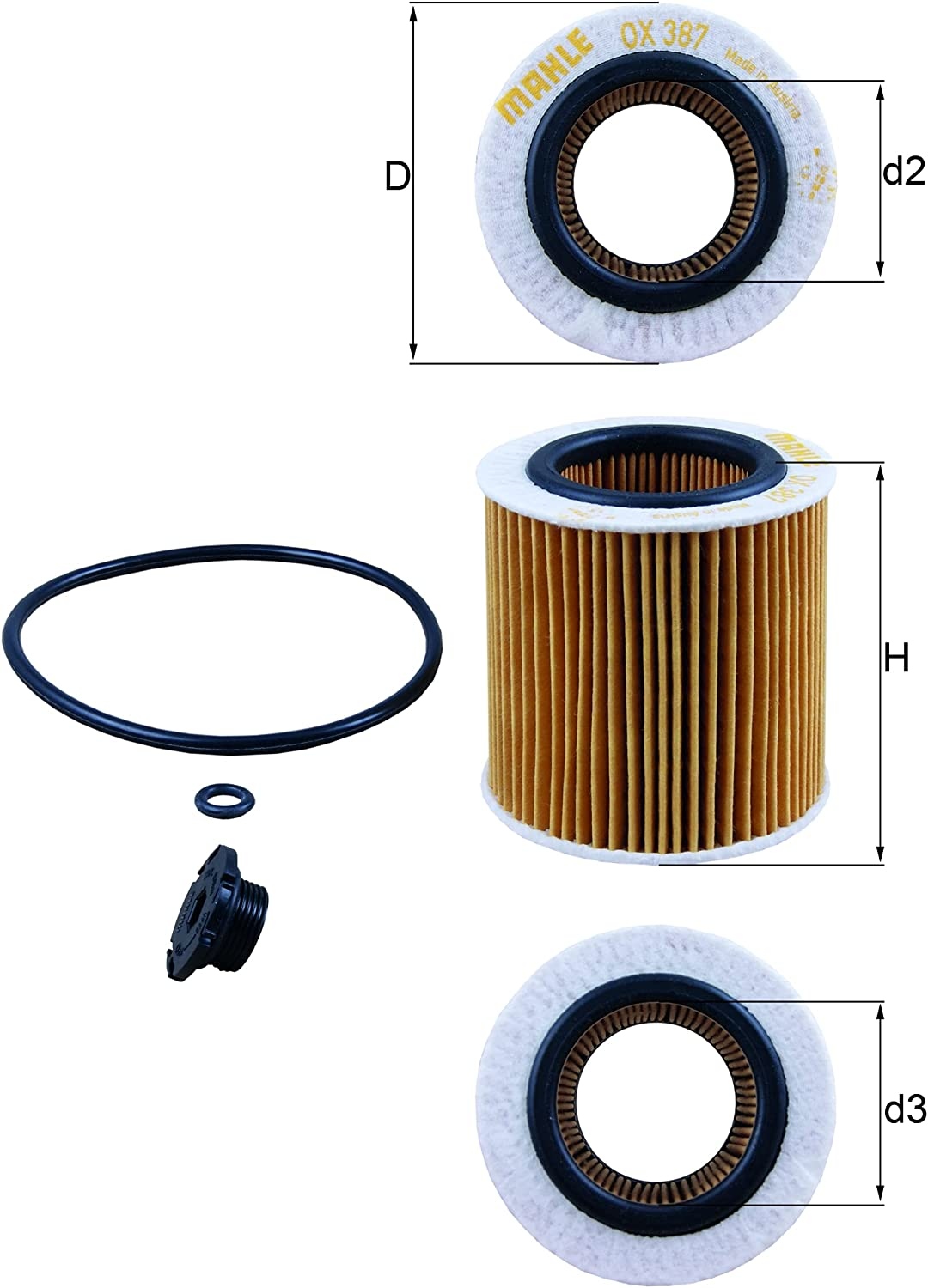 MAHLE ORIGINAL Oil filter Filter Insert OX 387D1 Engine oil filter BMW,ALPINA,3 Touring (E91),3 Limousine (E90),5 Touring (F11),5 Limousine (E60)