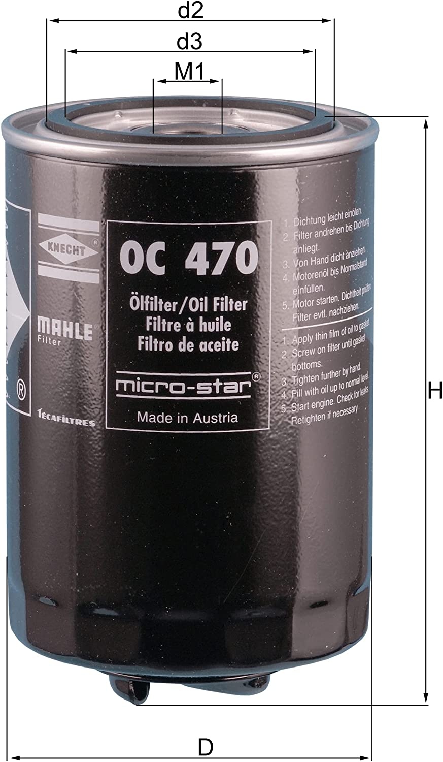 MAHLE ORIGINAL Oil filter Spin-on Filter OC 470 Engine oil filter VW,AUDI,SKODA,PASSAT Variant (3B6),PASSAT (3B3),PASSAT Variant (3B5),PASSAT (3B2)