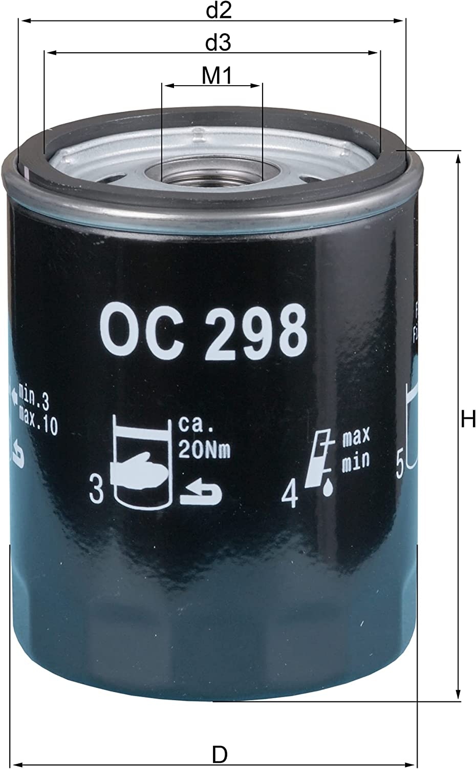 MAHLE ORIGINAL Oil filter Spin-on Filter OC 298 Engine oil filter LAND ROVER,Defender SUV (L316),Discovery II (L318),Defender Pickup (L316)