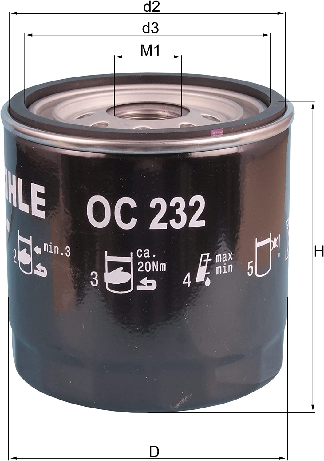 MAHLE ORIGINAL Oil filter Spin-on Filter OC 232 Engine oil filter FORD,MAZDA,LDV,FOCUS Kombi (DNW),FOCUS (DAW, DBW),TRANSIT CONNECT (P65_, P70_, P80_)