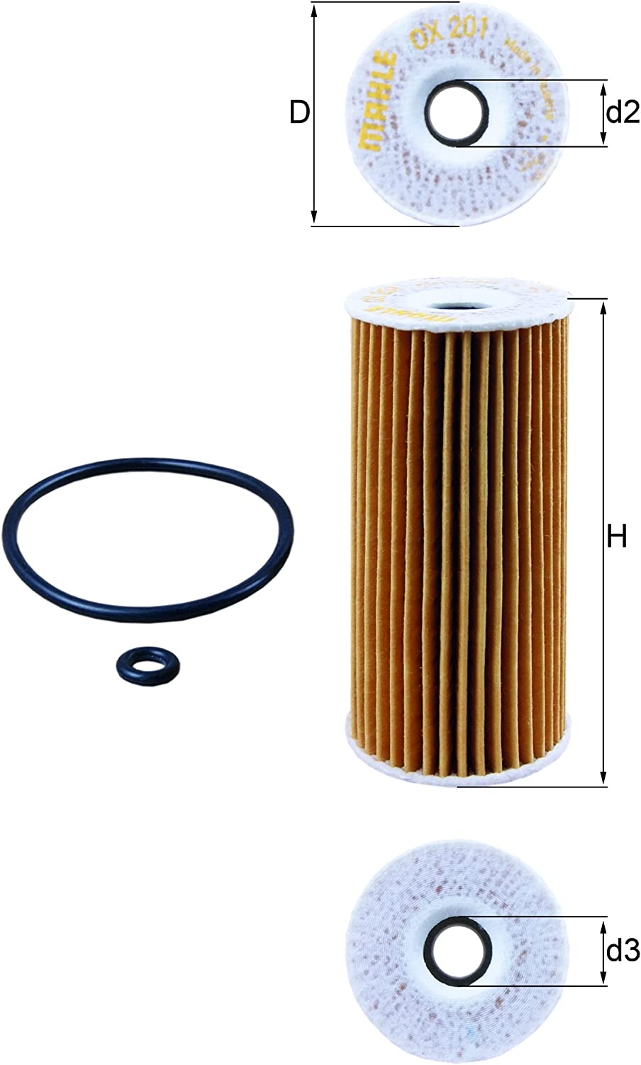 MAHLE ORIGINAL Oil filter MERCEDES-BENZ OX 201D 76683064,OX201DECO,6401800009 Engine oil filter 6401800109,6401840125,6681800009,6681840025,6681840125