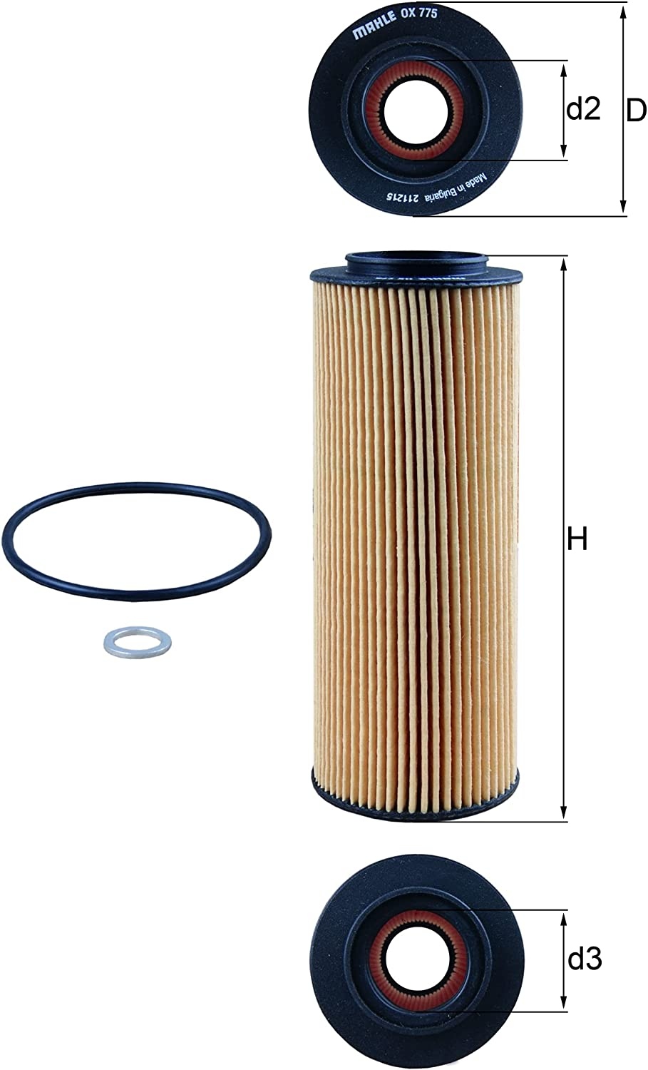 MAHLE ORIGINAL Oil filter HYUNDAI,KIA OX 775D 263203A000,263203A001,263203A100 Engine oil filter 263203A000,263203A001,263203A100,70557145,OX775DECO