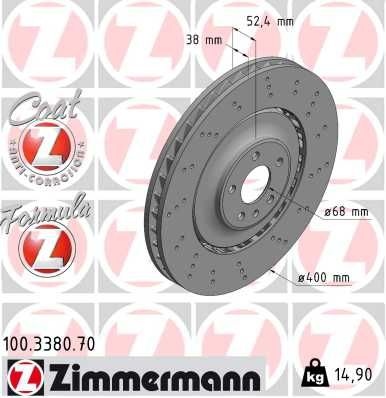 ZIMMERMANN Brake disc FORMULA Z BRAKE DISC two-part brake disc 100.3380.70 Brake rotor,Brake discs AUDI,A6 Avant (4G5, 4GD, C7)