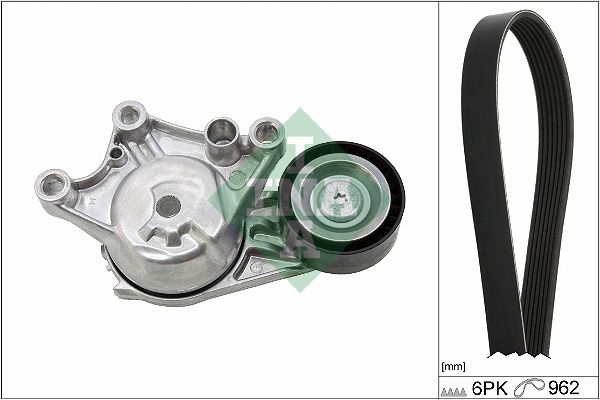 INA V-ribbed belt set Check alternator freewheel clutch & replace if necessary 529 0335 10 Serpentine belt kit,Auxiliary belt kit OPEL,PEUGEOT,TOYOTA