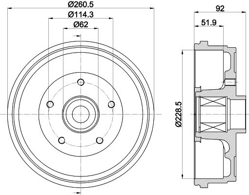 BRAKE DRUM 8DT 8DT 355 303-401 Hella Pagid GmbH