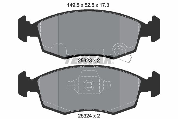 TEXTAR Brake pad set FIAT,CHRYSLER,LANCIA 2532301 6001073454,77366212,77366274 77366378,0077366212,77365927,77365945,77366378,77368668,77368831