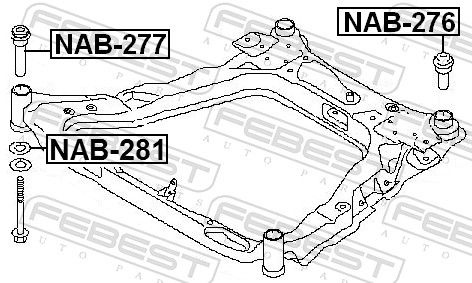 FEBEST Axle Bushes Rear NAB-276 Hub Carrier Bush RENAULT,NISSAN,KOLEOS (HY_),Koleos II (HC_),Qashqai / Qashqai +2 I (J10, NJ10),Qashqai II (J11, J11_)