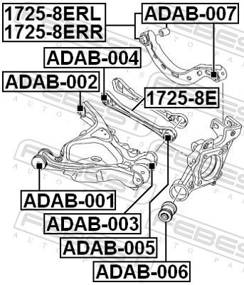 FEBEST Arm Bushes Rear Axle Lower ADAB-001 Suspension Bushes,Wishbone Bushes AUDI,SEAT,A6 Avant (4F5, C6),A4 Avant (8ED, B7),A6 Limousine (4F2, C6)