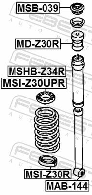 FEBEST Spring Cap Rear Axle MSI-Z30UPR  MITSUBISHI,COLT VI (Z3_A, Z2_A)