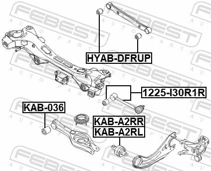 FEBEST Arm Bushes HYUNDAI,KIA KAB-A2RR 552752T000,552753R000,55275A6000 Suspension Bushes,Wishbone Bushes,Control Arm-/Trailing Arm Bush 552802T000