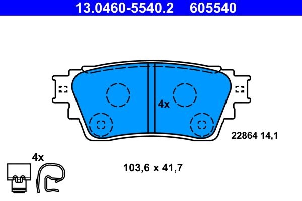 ATE Brake pad set with acoustic wear warning 13.0460-5540.2 Brake pads,Brake pad set, disc brake MITSUBISHI,OUTLANDER III (GG_W, GF_W, ZJ)