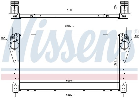 Intercooler, Charge Air Cooler 961250 Nissens