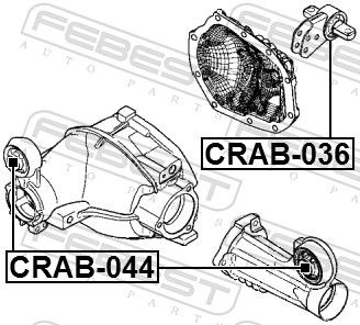 FEBEST Mounting, differential CRAB-044  JEEP,GRAND CHEROKEE IV (WK, WK2),GRAND CHEROKEE III (WH, WK),GRAND CHEROKEE II (WJ, WG),CHEROKEE (KJ)