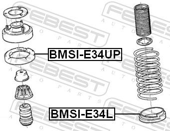 FEBEST Spring Cap Lower BMSI-E34L  BMW,5 Limousine (E60),5 Limousine (E39),5 Touring (E39),5 Limousine (E34),6 Coupe (E63),7 (E32),5 Touring (E34)