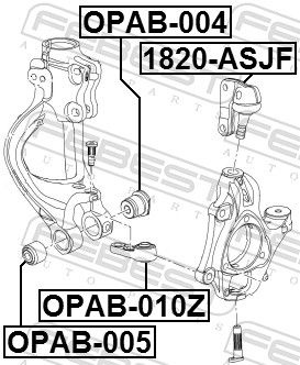 FEBEST Bush, control arm mounting OPEL,SAAB OPAB-004 13331828,13331829,13398771  13398772,13411102,0304000,0304001,0304010,0304011,0352540