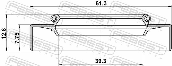 FEBEST Gaskets HYUNDAI,KIA,SSANGYONG 95GDW-41610813L 4311939010,4311939011,4311939020 Seal, drive shaft 4311939030,4311939050,4311939060,4311939070