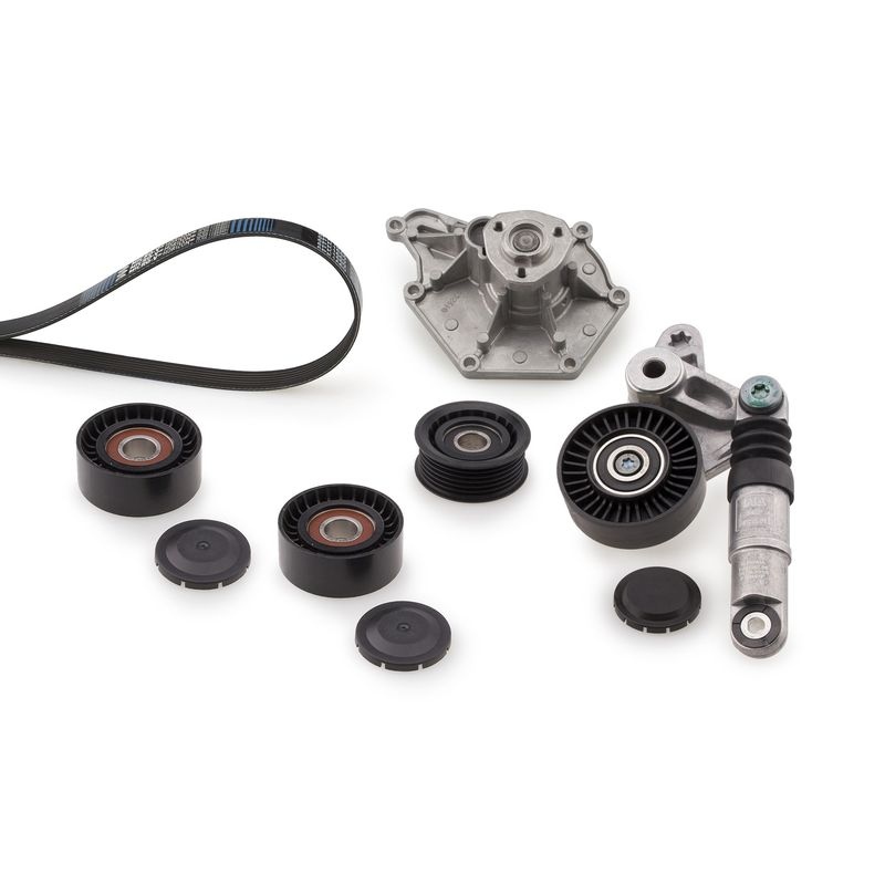 GATES Water Pump + V-Ribbed Belt Kit FleetRunner™ Micro-V® Stretch Fit™ KP66PK2500 VW,AUDI,Phaeton (3D1, 3D2, 3D3, 3D4, 3D6, 3D7, 3D8, 3D9)