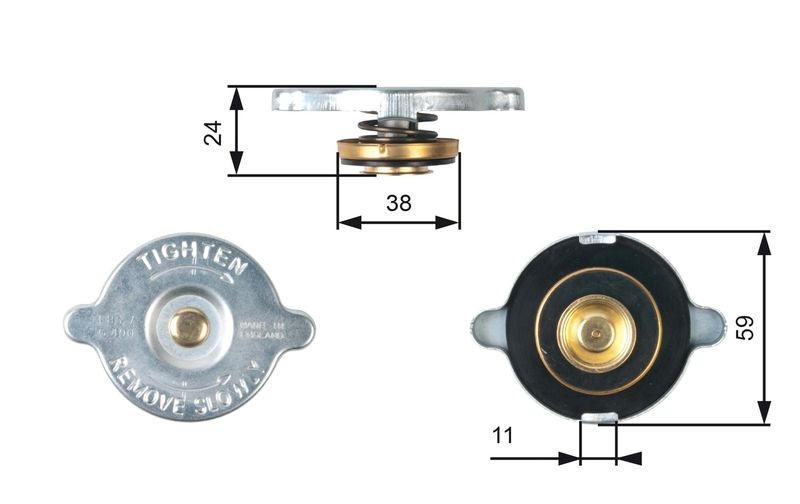 Sealing Cap, radiator RC107 Gates | Winparts.co.uk - Radiator caps ...