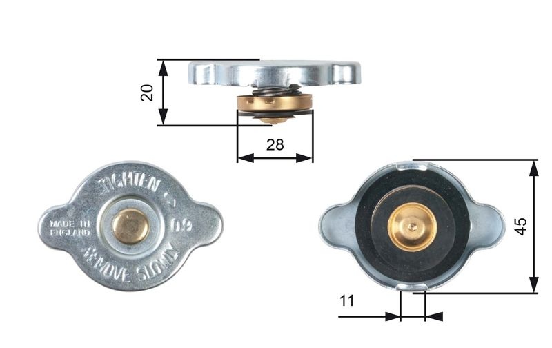 GATES Radiator Cap FORD,HYUNDAI,TOYOTA RC124 214307999A,MB605277,MB660701  4110075,4601916,XM348100CA,XM348100CB,4110075,XM348100CA,XM348100CB
