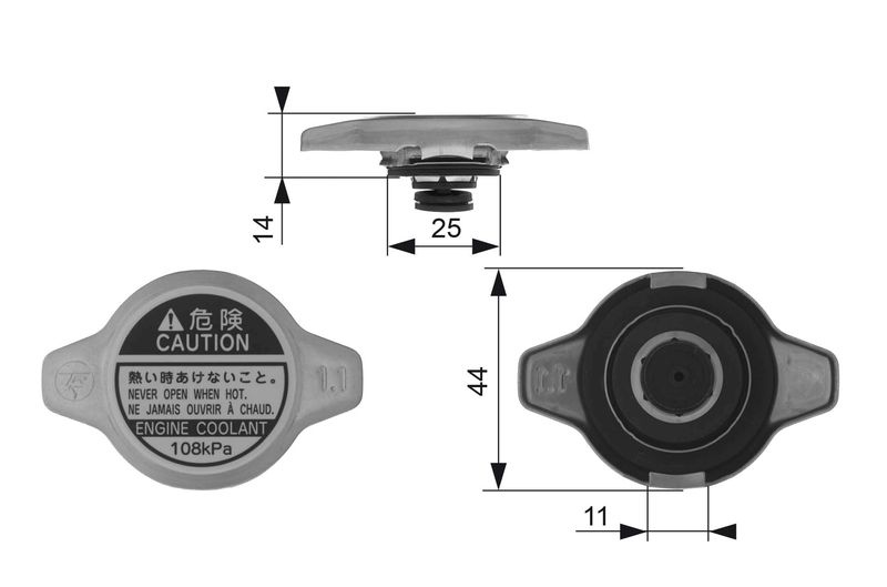 GATES Radiator Cap OPEL,FIAT,PEUGEOT RC134 19045PWA004,19045RAA003,MR597126 1306F4,1637834980,MR597126,1792075F00,71742152,19045P08003,19045P08004