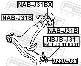 FEBEST Repair Kit, support-/steering link RENAULT,NISSAN NBJB-J31 40192CA00R,545004BA0A,545004BD2A 545004CA0A,545004CA2A,545004CL1B,545004EA0B