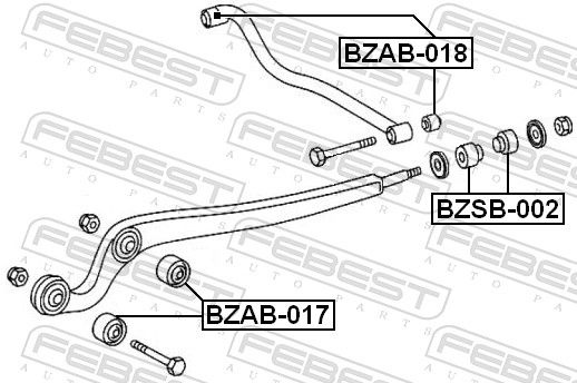 FEBEST Arm Bushes MERCEDES-BENZ BZSB-002 4603520465,460352046564,A4603520465 Suspension Bushes,Wishbone Bushes,Control Arm-/Trailing Arm Bush