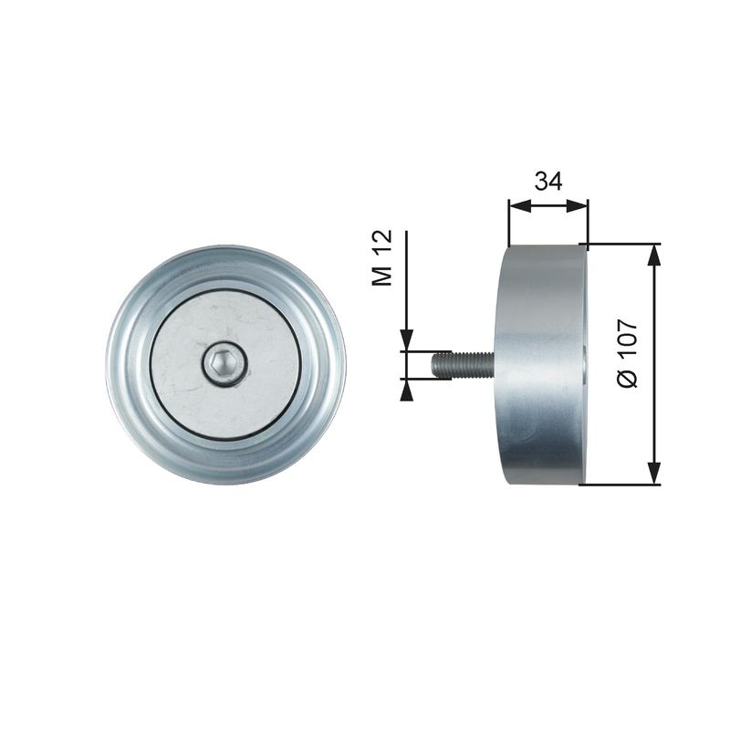 Guide roller/reversing roller, Poly V-belt T36515 Gates